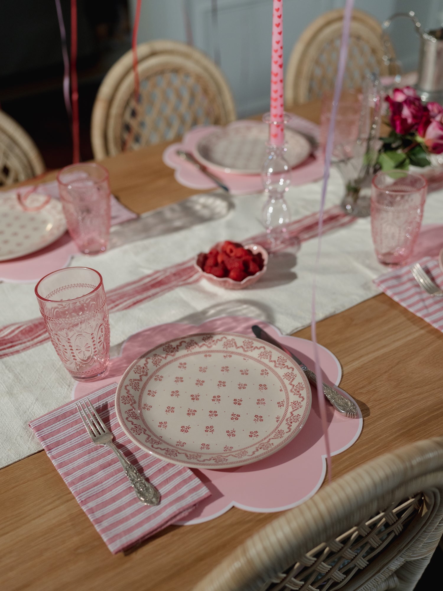 Sally Floral Placemat (set of 4) in Blush