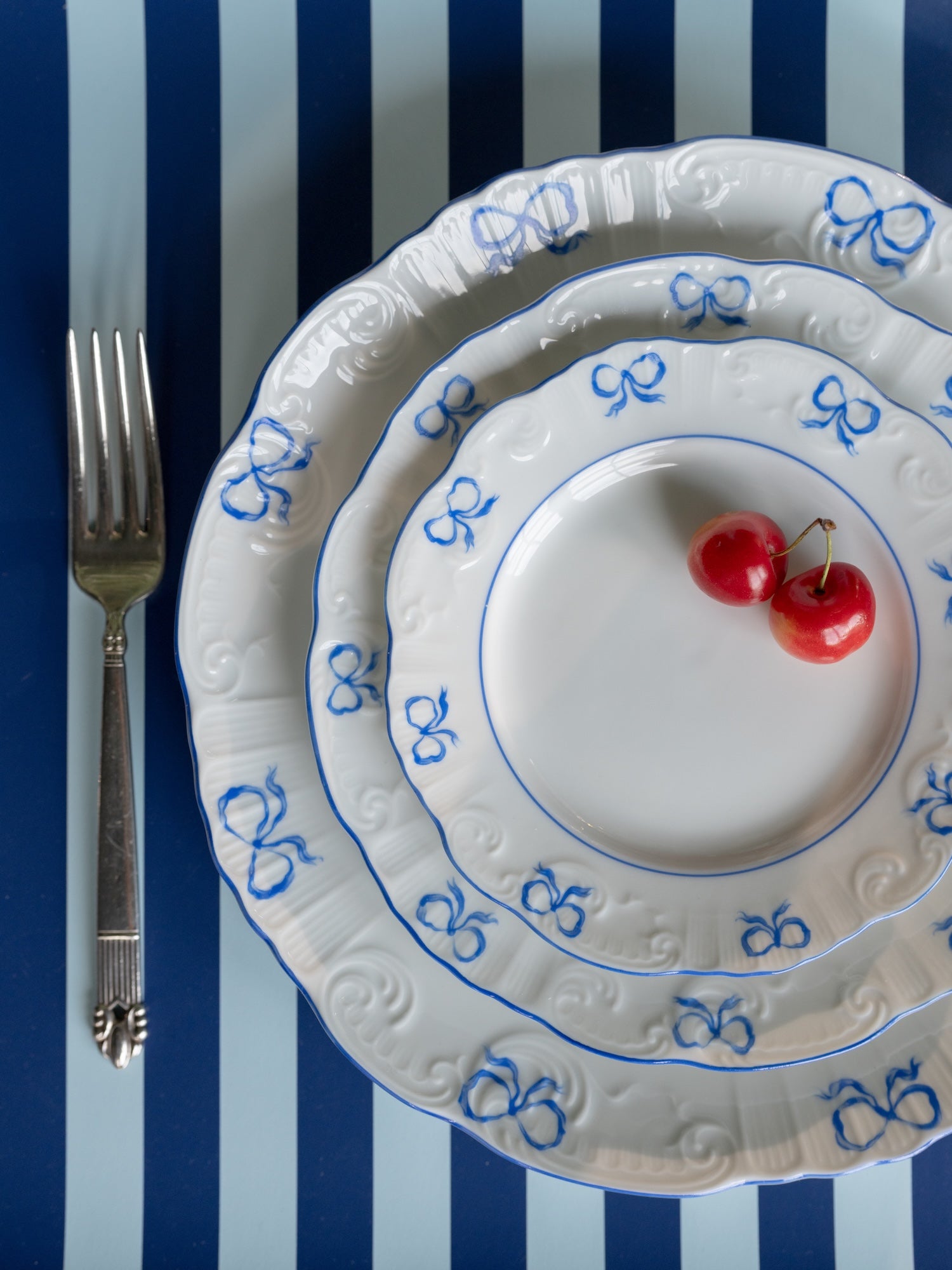 James Stripe Placemat (set of 4) in Celeste Blue