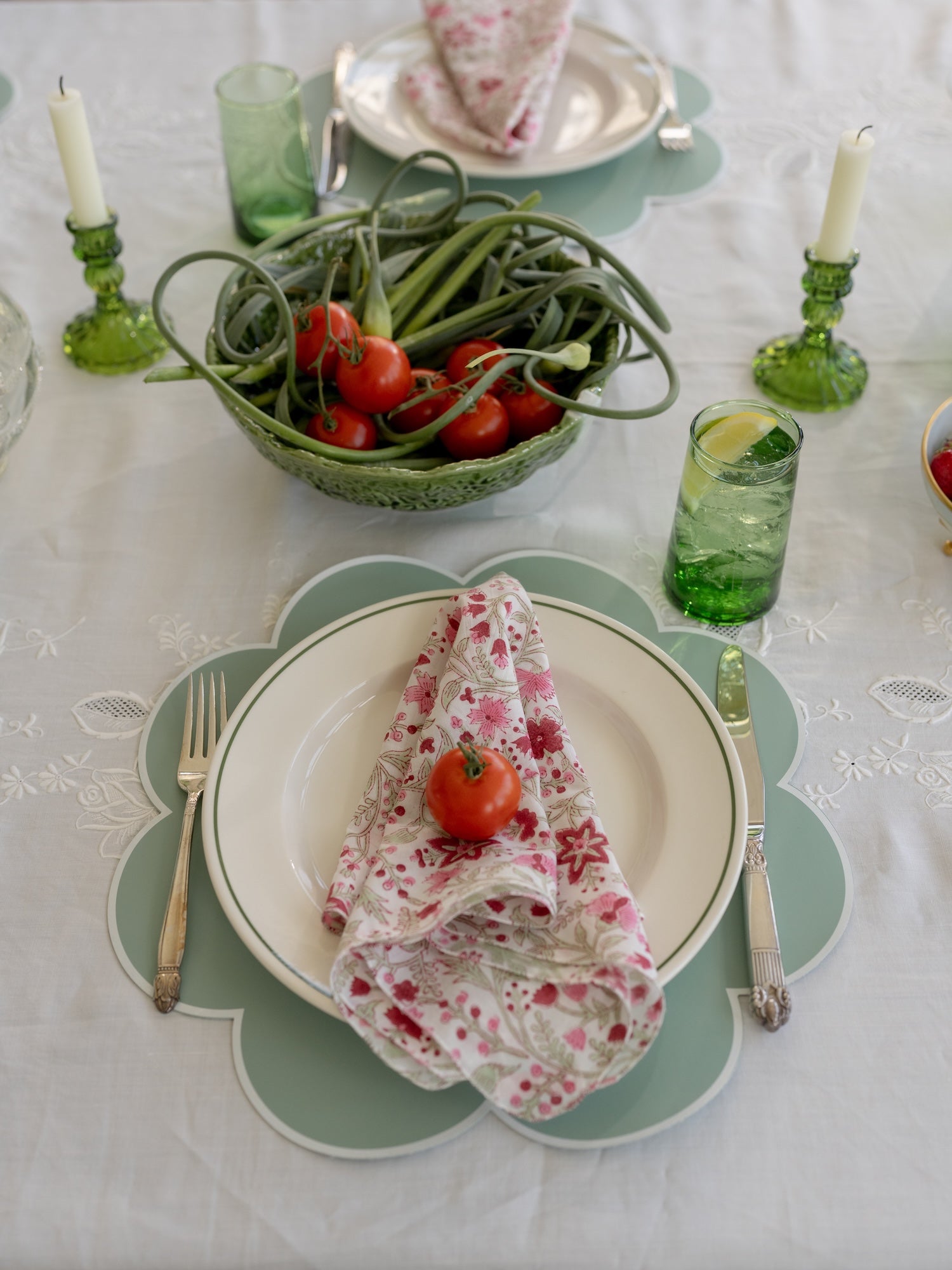 Sally Floral Placemat (set of 4) in French Sage
